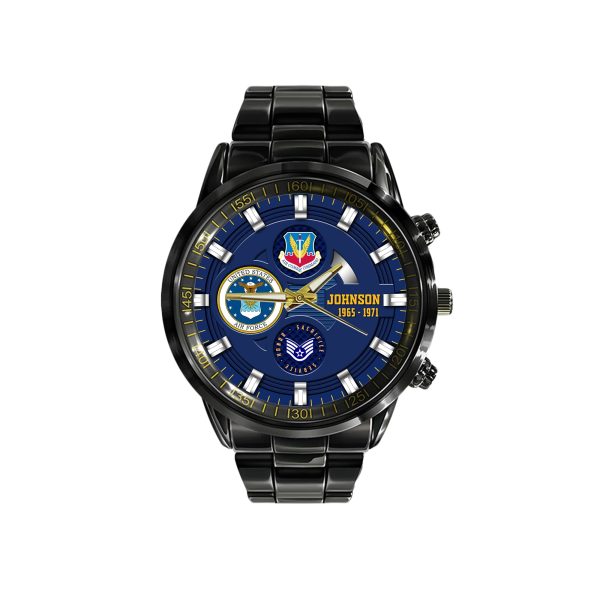 Air Force Military Ranks Airforce Command Black Stainless Steel Watch SS8 4