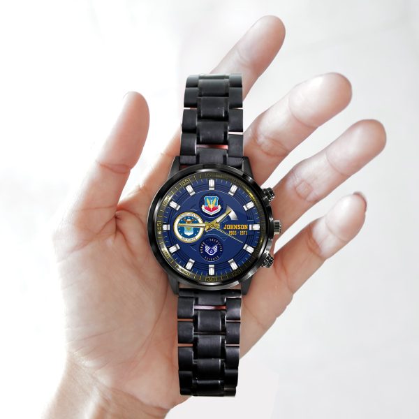 Air Force Military Ranks Airforce Command Black Stainless Steel Watch SS8 6