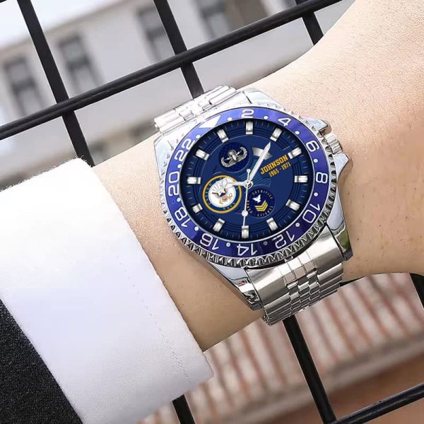 Destroyer Class Ship Navy Badge Stainless Steel Silver Watch SS8 3