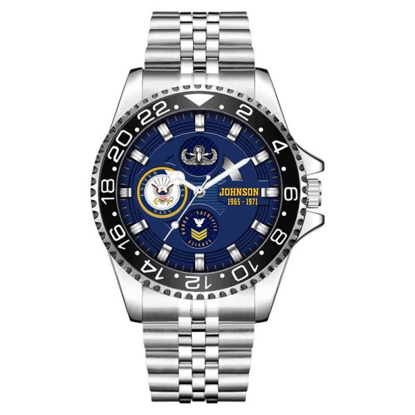 Destroyer Class Ship Navy Badge Stainless Steel Silver Watch SS8 5