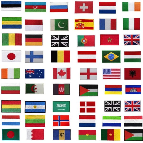 1 Flag Patches National Country Flag Badges Sew on Iron on