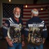 Navy Badge Proudly Served US Veteran Long Zip Polo 3