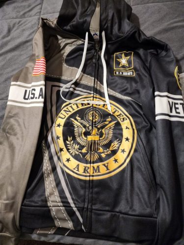 Premium US Veterans Zip Hoodie,Gifts For Dad, Gifts For Husband photo review