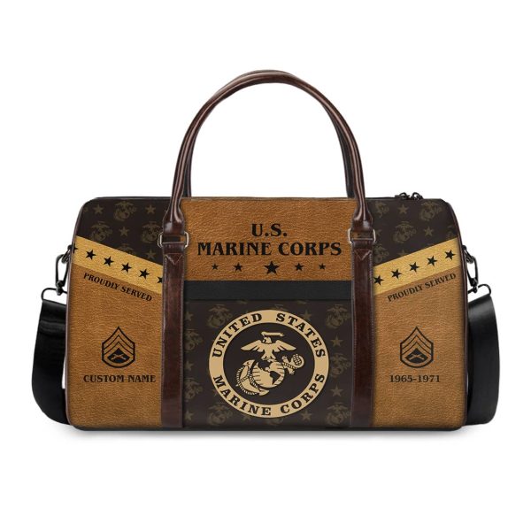 1 USMC Pattern Logo Brown Travel Bag