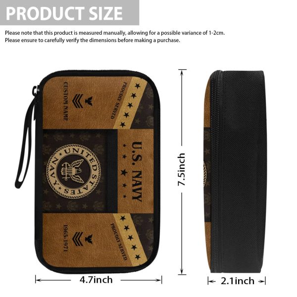 Navy Pattern Logo Brown Cable Storage Bag 2