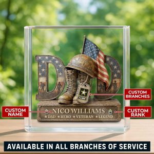 1 Army Veterans Acrylic Plaque Personalized Gifts For Dad