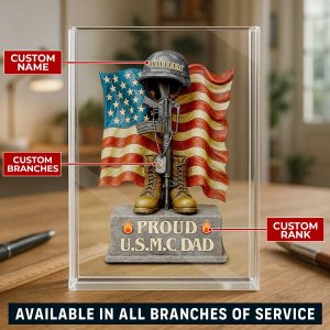 1 USMC Veteran Dad Acrylic Plaque Personalized Gifts For Dad