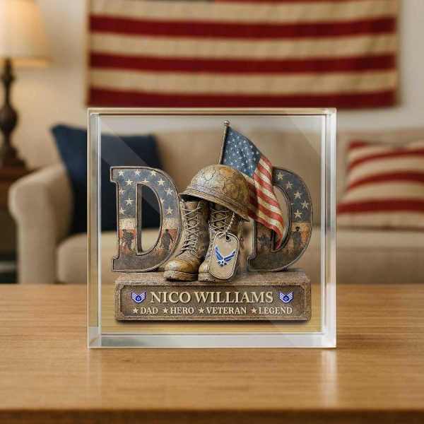 AirForce Veterans Acrylic Plaque Personalized Gifts For Dad 3