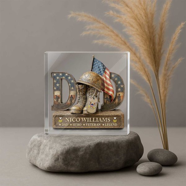 Navy Veterans Acrylic Plaque Personalized Gifts For Dad 4