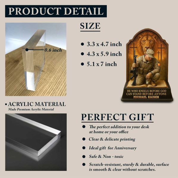 The Man Kneels Before God Acrylic Plaque Personalized Gifts ForUSMC 5
