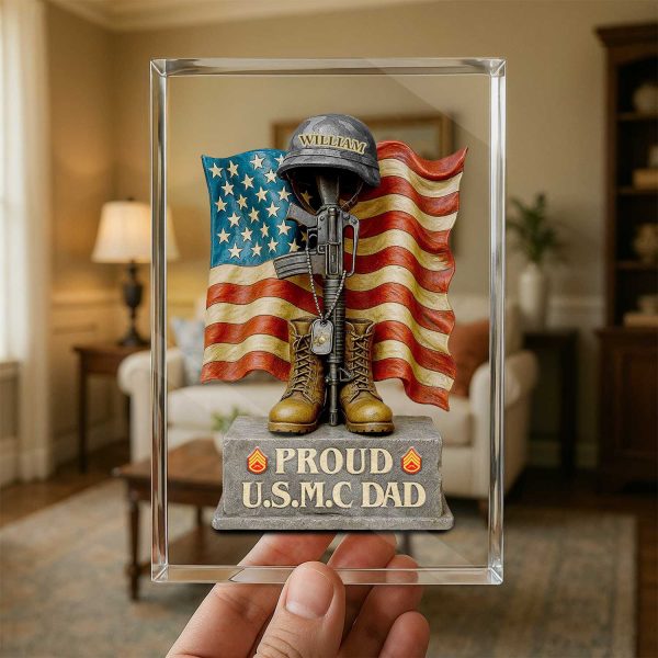 USMC Veteran Dad Acrylic Plaque Personalized Gifts For Dad 2